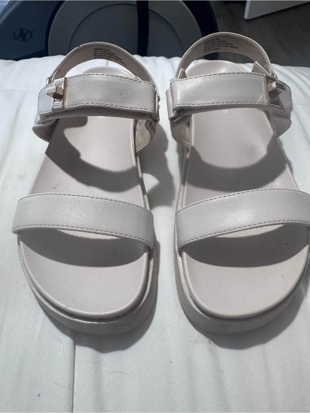 Steve Madden Cream Strappy Platform Sandals